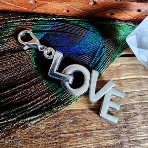 5/$25 LOVE Charm for Bracelet Valentine's Day PurseCharm Zipper Pull Bag Clip